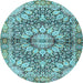 Round Persian Light Blue Traditional Rug, tr4386lblu