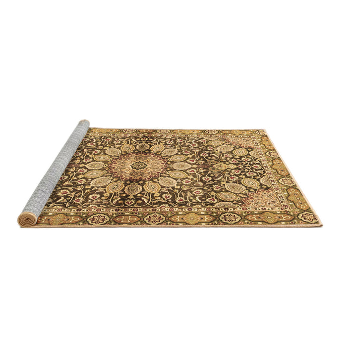 Sideview of Machine Washable Persian Brown Traditional Rug, wshtr4386brn