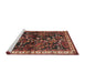 Sideview of Machine Washable Traditional Rust Pink Rug, wshtr4387