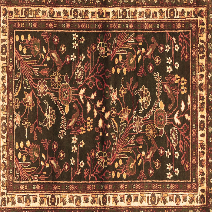 Square Machine Washable Persian Brown Traditional Rug, wshtr4387brn
