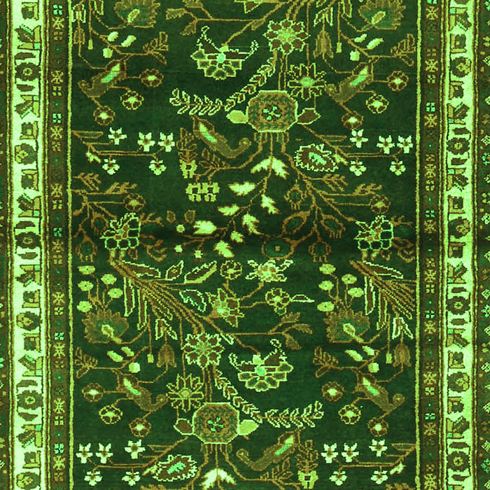 Serging Thickness of Machine Washable Persian Green Traditional Area Rugs, wshtr4387grn