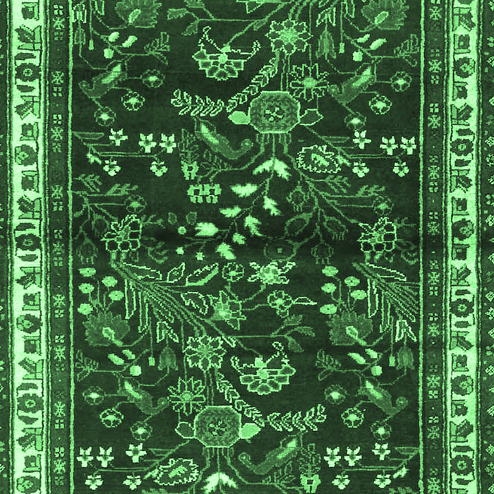 Machine Washable Persian Emerald Green Traditional Area Rugs, wshtr4387emgrn