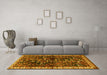 Machine Washable Persian Yellow Traditional Rug in a Living Room, wshtr4387yw