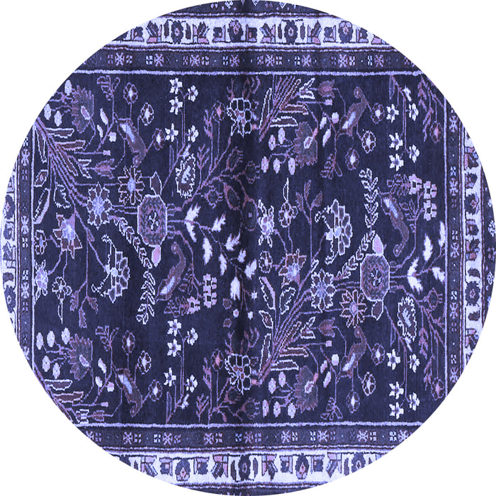 Round Persian Blue Traditional Rug, tr4387blu