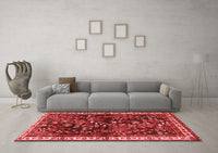 Machine Washable Persian Red Traditional Rug, wshtr4387red