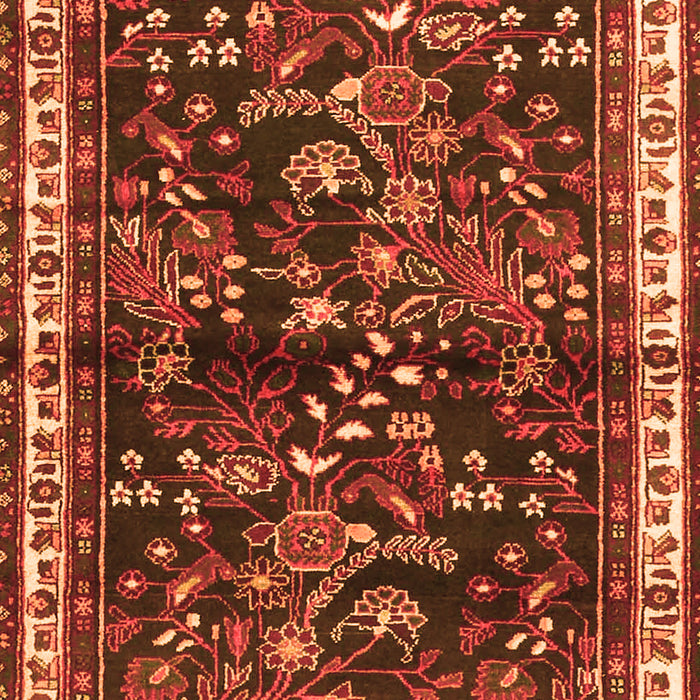 Serging Thickness of Machine Washable Persian Orange Traditional Area Rugs, wshtr4387org