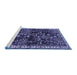 Sideview of Machine Washable Persian Blue Traditional Rug, wshtr4387blu