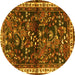 Round Persian Yellow Traditional Rug, tr4387yw