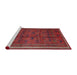 Sideview of Machine Washable Traditional Chestnut Brown Rug, wshtr4388