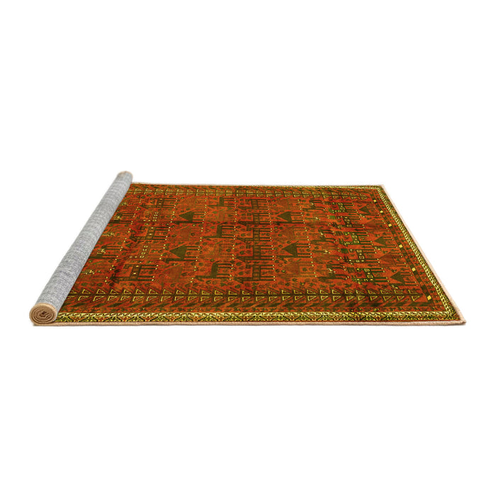 Sideview of Machine Washable Persian Yellow Traditional Rug, wshtr4388yw
