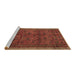 Sideview of Machine Washable Persian Brown Traditional Rug, wshtr4388brn