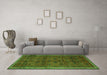 Machine Washable Persian Green Traditional Area Rugs in a Living Room,, wshtr4388grn