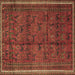 Square Machine Washable Persian Brown Traditional Rug, wshtr4388brn