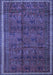 Machine Washable Persian Blue Traditional Rug, wshtr4388blu