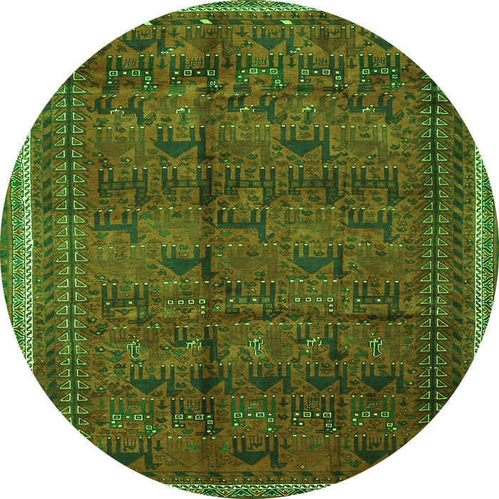 Square Persian Green Traditional Rug, tr4388grn
