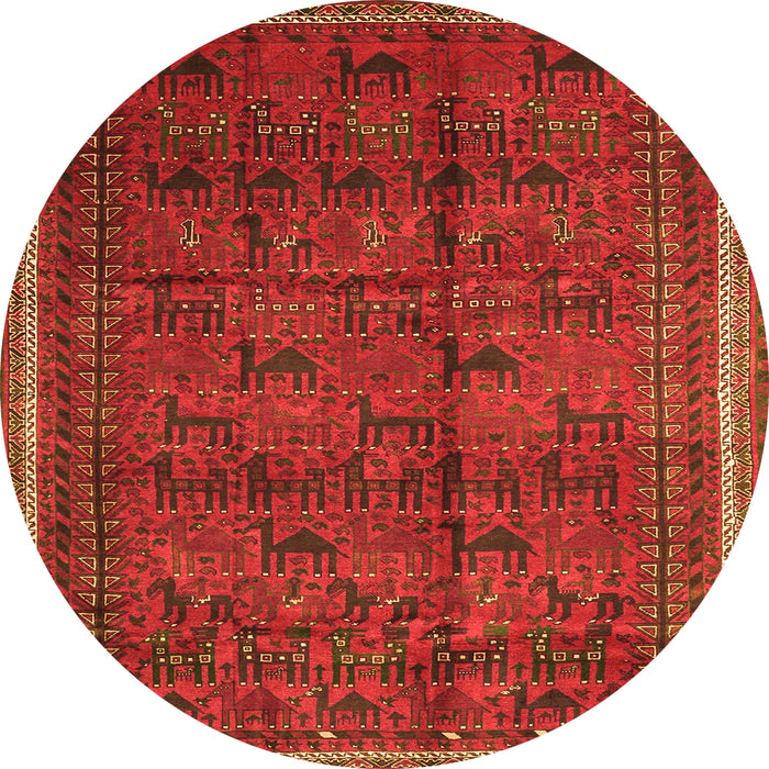 Square Persian Orange Traditional Rug, tr4388org