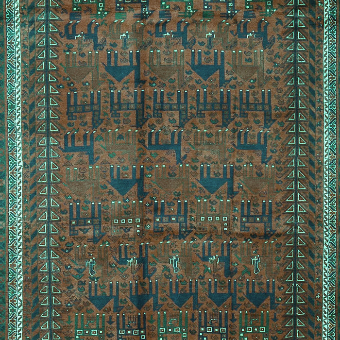 Machine Washable Persian Turquoise Traditional Area Rugs, wshtr4388turq
