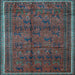 Square Persian Light Blue Traditional Rug, tr4388lblu