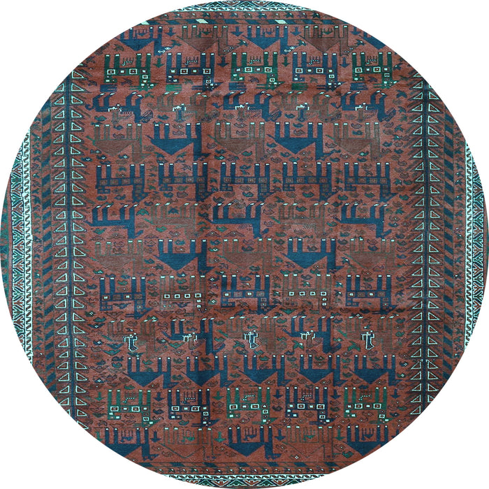 Round Persian Light Blue Traditional Rug, tr4388lblu