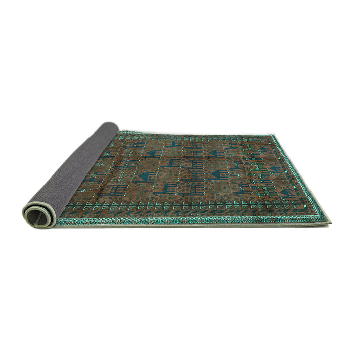 Sideview of Persian Turquoise Traditional Rug, tr4388turq