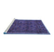 Sideview of Machine Washable Persian Blue Traditional Rug, wshtr4388blu