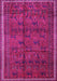 Machine Washable Persian Pink Traditional Rug, wshtr4388pnk