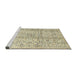 Sideview of Machine Washable Traditional Khaki Gold Rug, wshtr4389