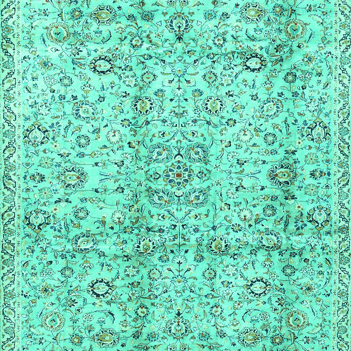Machine Washable Persian Turquoise Traditional Area Rugs, wshtr4389turq