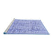 Sideview of Machine Washable Persian Blue Traditional Rug, wshtr4389blu