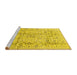 Sideview of Machine Washable Persian Yellow Traditional Rug, wshtr4389yw