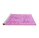 Sideview of Machine Washable Persian Pink Traditional Rug, wshtr4389pnk