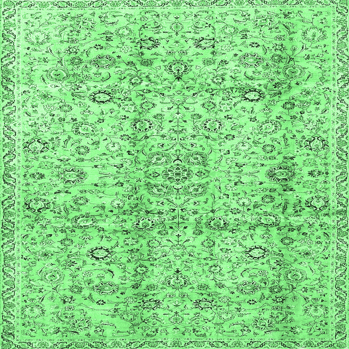 Square Persian Emerald Green Traditional Rug, tr4389emgrn