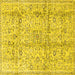 Square Persian Yellow Traditional Rug, tr4389yw