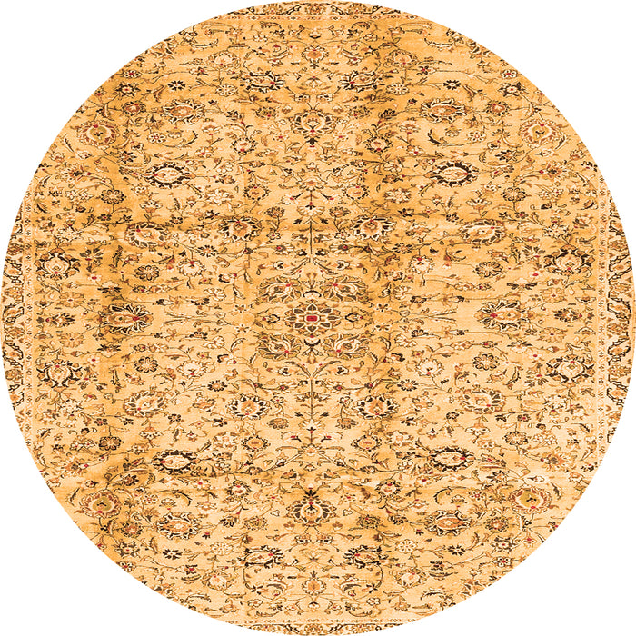 Square Persian Orange Traditional Rug, tr4389org