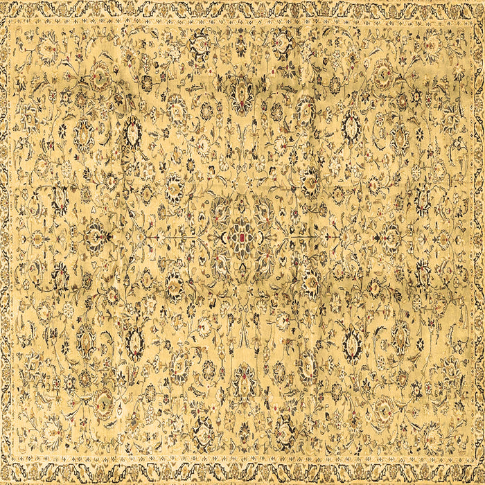 Square Persian Brown Traditional Rug, tr4389brn