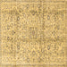 Square Persian Brown Traditional Rug, tr4389brn