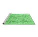 Sideview of Machine Washable Persian Emerald Green Traditional Area Rugs, wshtr4389emgrn