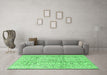 Machine Washable Persian Emerald Green Traditional Area Rugs in a Living Room,, wshtr4389emgrn