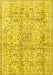 Machine Washable Persian Yellow Traditional Rug, wshtr4389yw