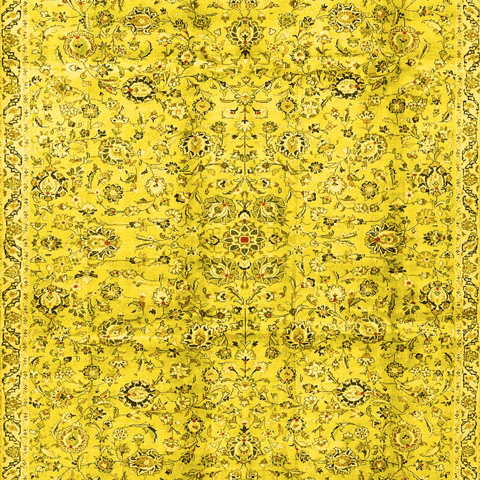 Machine Washable Persian Yellow Traditional Rug, wshtr4389yw