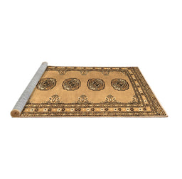 Sideview of Machine Washable Southwestern Brown Country Rug, wshtr438brn