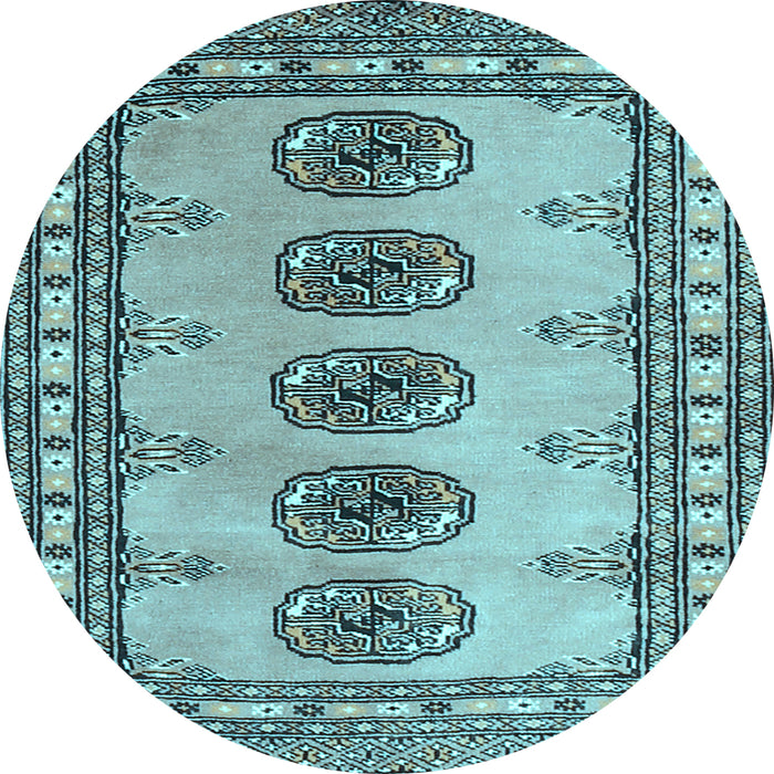 Round Machine Washable Southwestern Light Blue Country Rug, wshtr438lblu