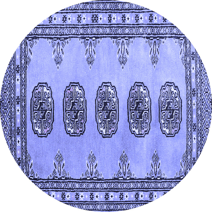 Round Southwestern Blue Country Rug, tr438blu