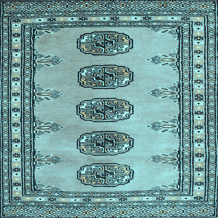 Square Machine Washable Southwestern Light Blue Country Rug, wshtr438lblu
