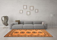 Machine Washable Southwestern Orange Country Rug, wshtr438org