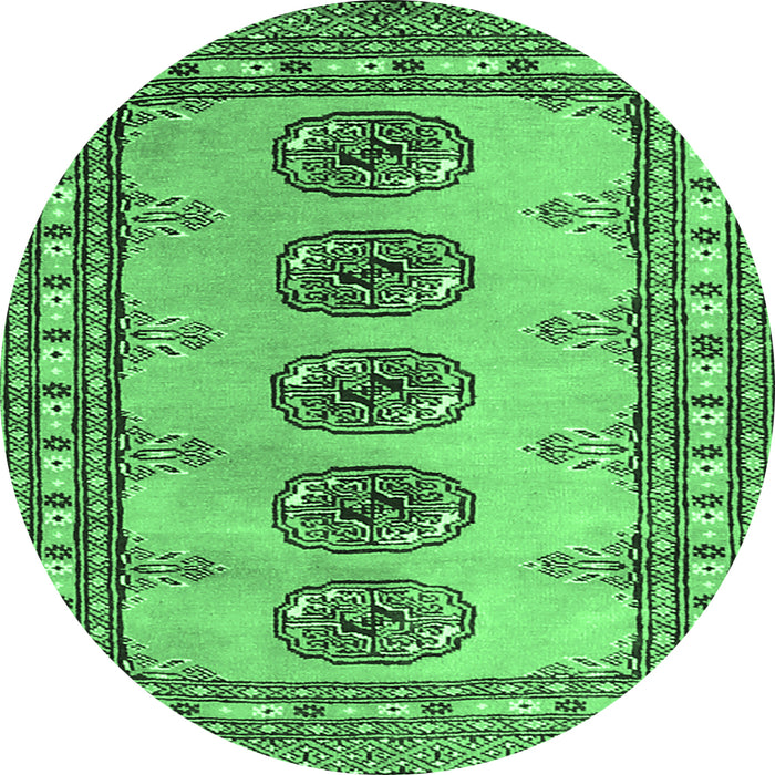 Round Southwestern Emerald Green Country Rug, tr438emgrn