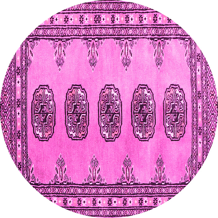 Round Machine Washable Southwestern Pink Country Rug, wshtr438pnk