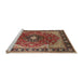 Sideview of Machine Washable Traditional Saffron Red Rug, wshtr439