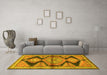 Machine Washable Persian Yellow Traditional Rug in a Living Room, wshtr4390yw