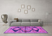 Machine Washable Persian Purple Traditional Area Rugs in a Living Room, wshtr4390pur